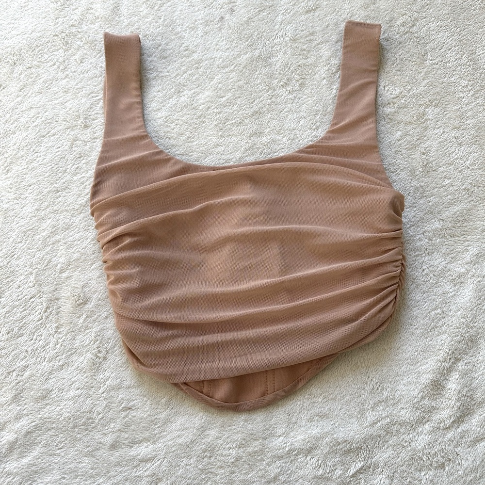 Zara Tulle Coset Top XS Beige-Pink - Picture 7 of 7